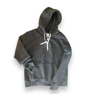 Gray Stone Wash Lace Up Hoodie